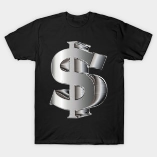 Dollarsign in 3D silver T-Shirt